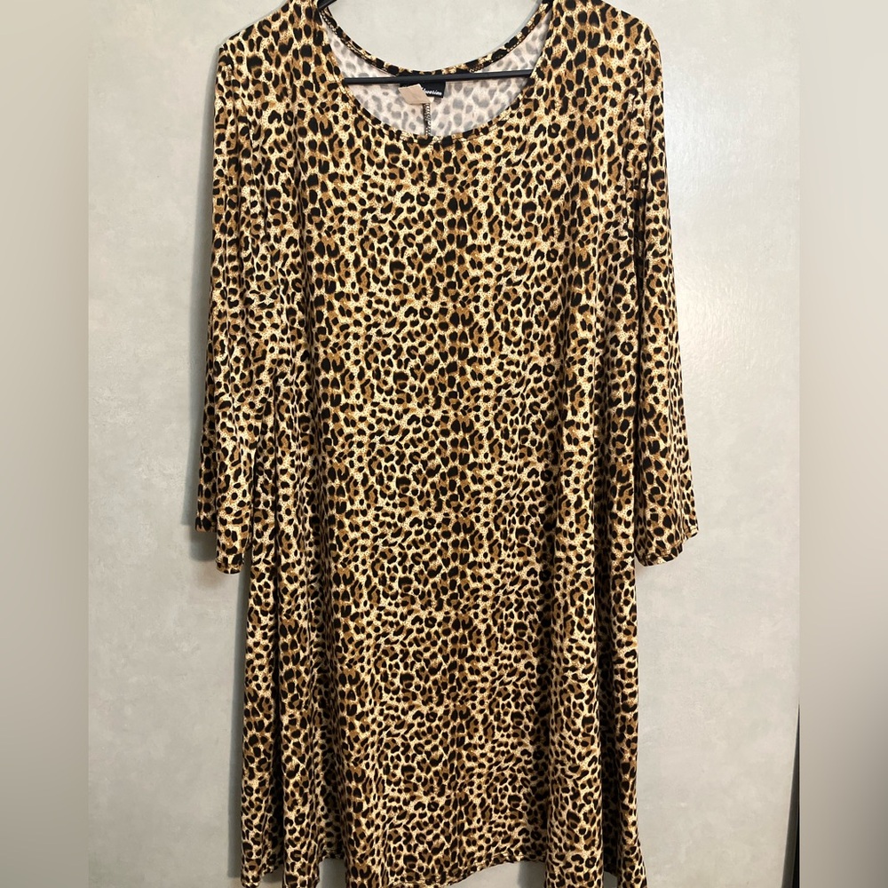 Leopard Print Midi Dress